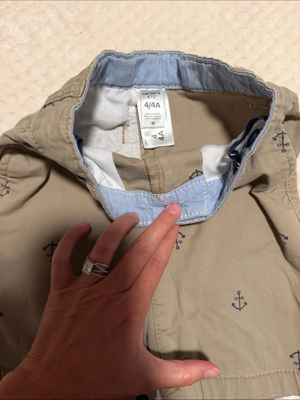 Carter’s Khaki Anchor Embroidered Boys' Shorts